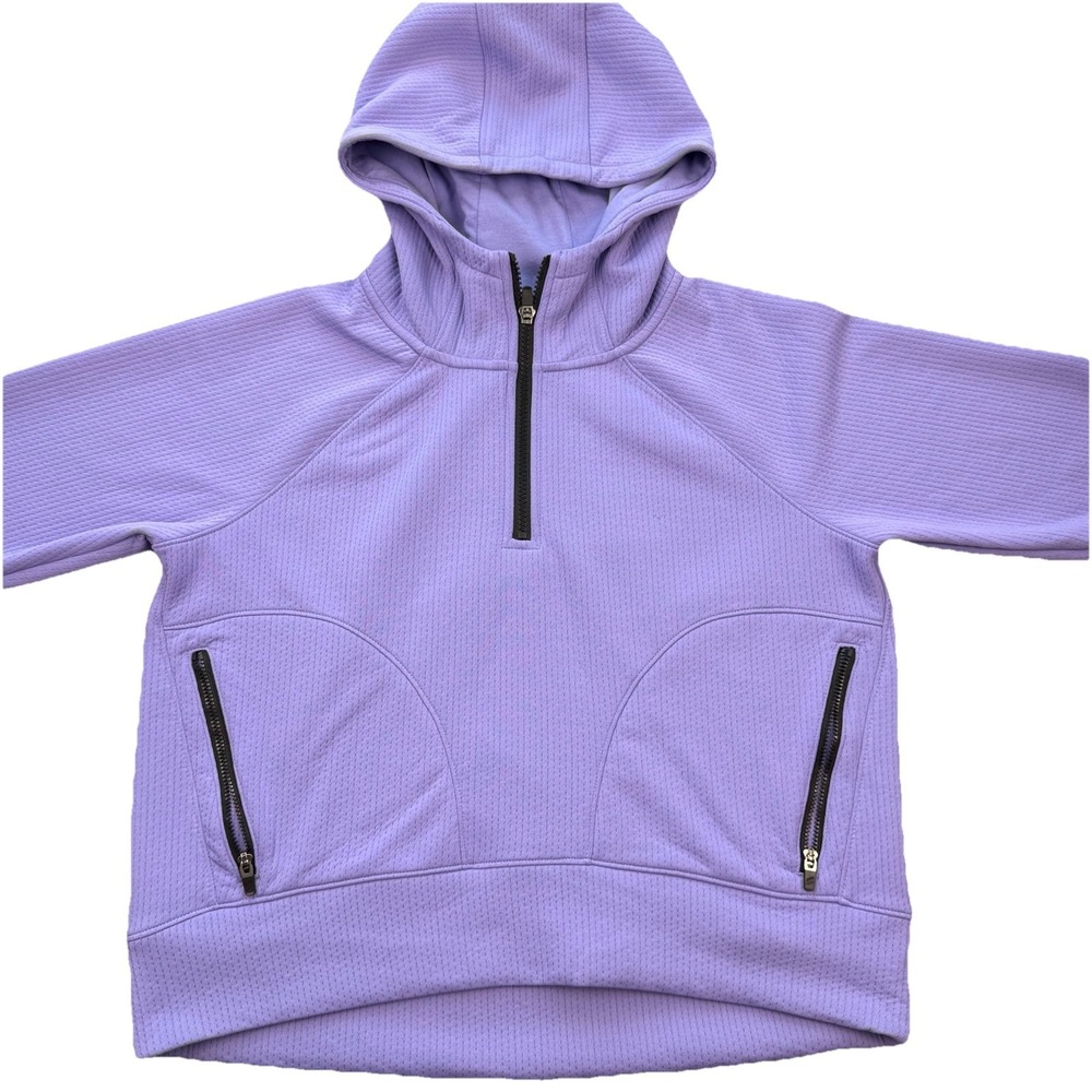 DSG Womens Sport Fleece Pullover Hoodie Purple Periwinkle Sz S‎ Athletic 1/4 Zip